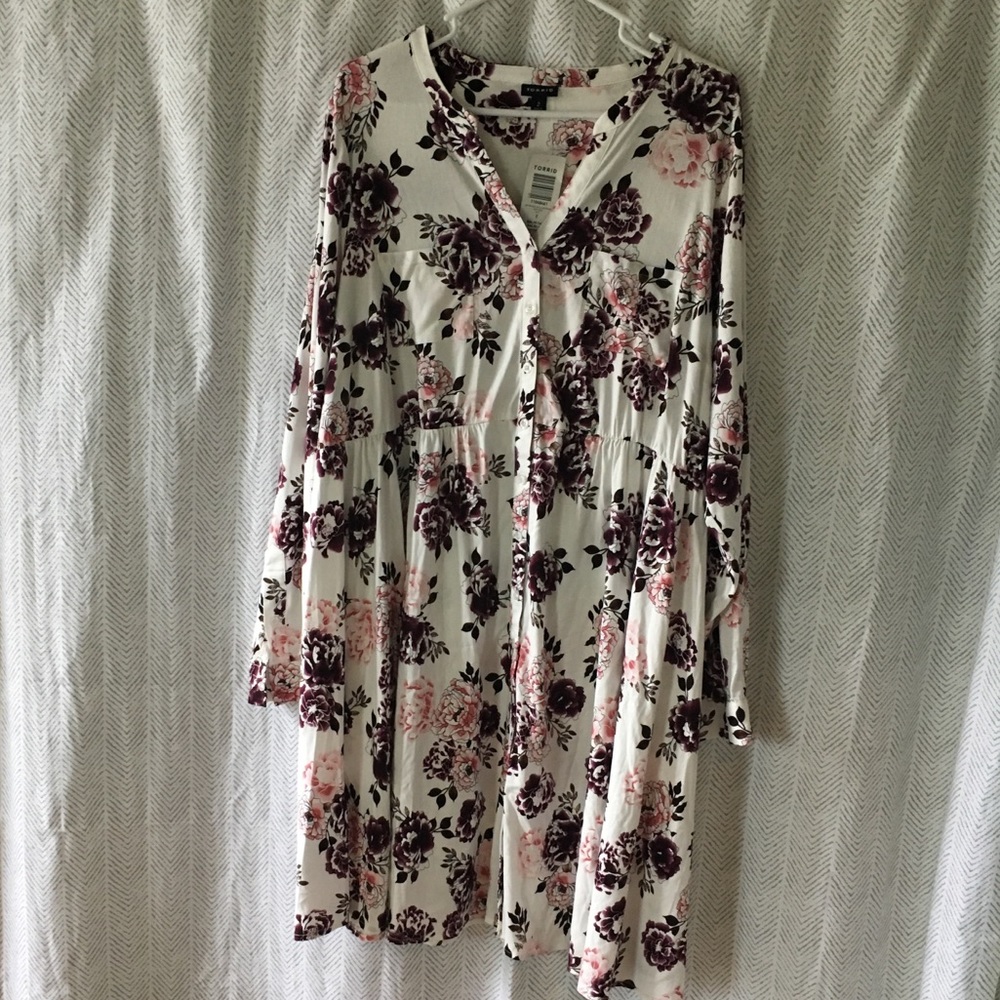 Cream Floral Dress